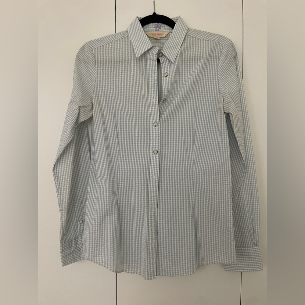 Brooks Brothers Blue Gingham Button Down Shirt